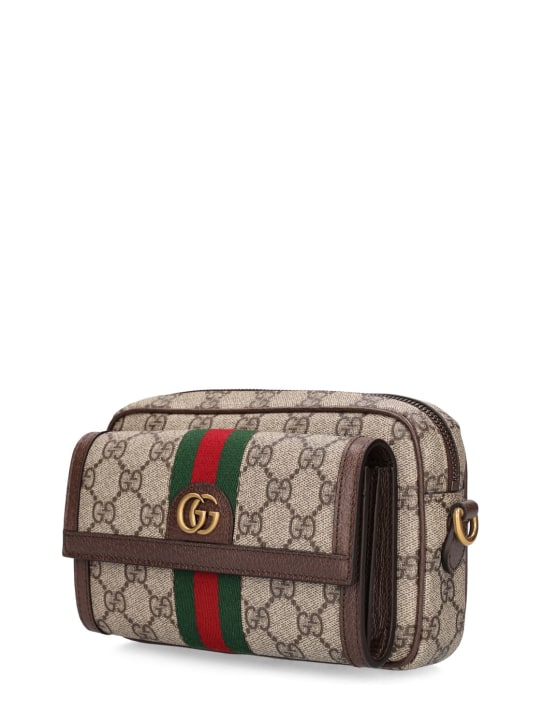 Gucci: Mini Tasche aus GG-Supreme-Stoff "Ophidia" - Beige/Ebony - men_1 | Luisa Via Roma