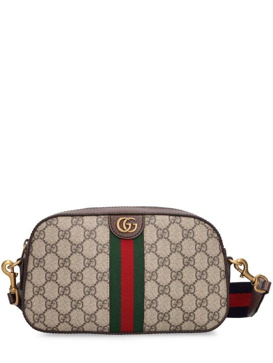 Gucci: GG supreme邮差包 - 米黄色/棕色 - women_0 | Luisa Via Roma