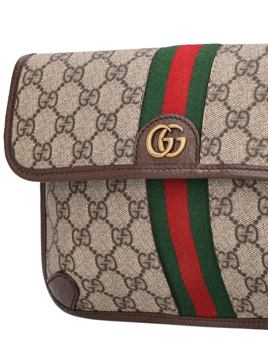Gucci: Gürtel aus Baumwollmischung mit GG-Motiv - Beige/Braun - women_1 | Luisa Via Roma