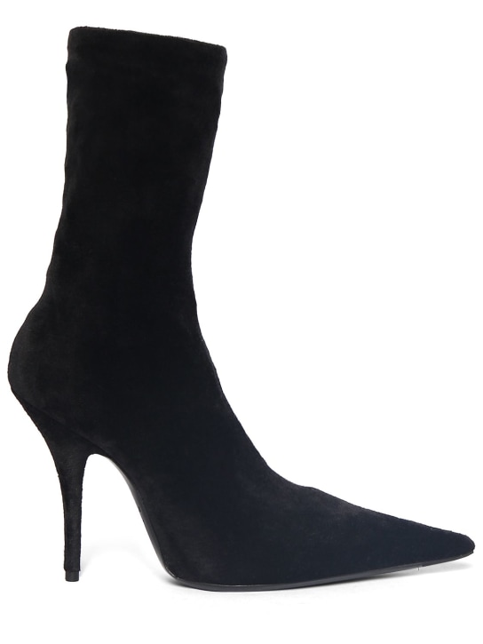 Balenciaga: 110mm Knife viscose blend boots - Black - women_0 | Luisa Via Roma