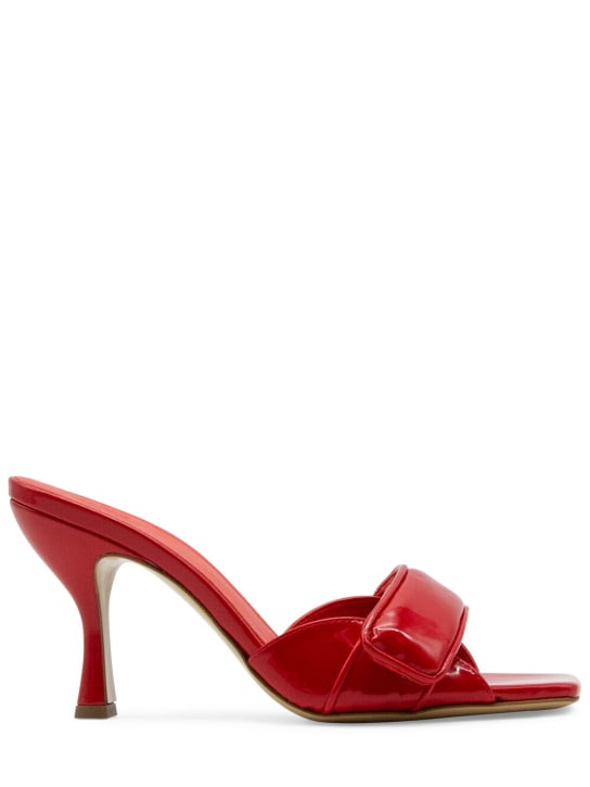Gia Borghini: Sandales en simili-cuir verni Alodie 80 mm - Rouge - women_0 | Luisa Via Roma