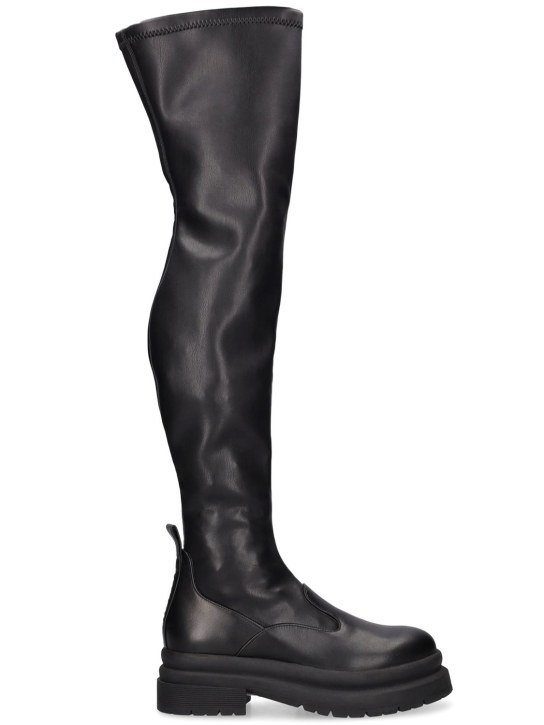 JW Anderson: 30mm Leather knee high boots - Black - women_0 | Luisa Via Roma