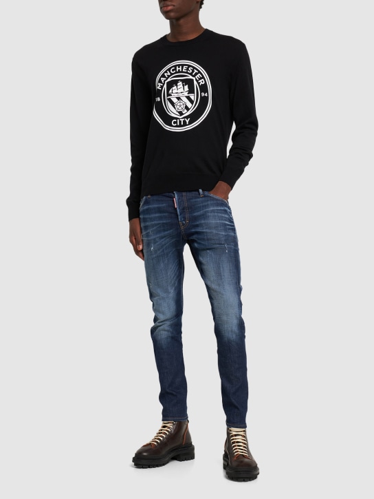 Dsquared2: Crest wool sweatshirt - Black - men_1 | Luisa Via Roma