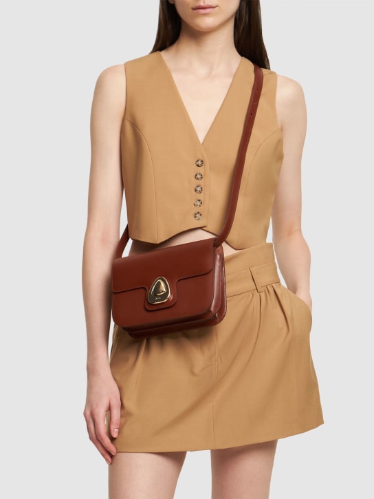 A.P.C.: Small Sac Astra leather shoulder bag - Cad Hazelnut - women_1 | Luisa Via Roma