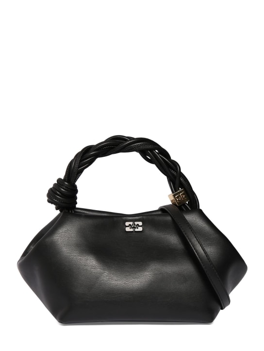 GANNI: Small Bou recycled leathe top handle bag - Black - women_0 | Luisa Via Roma