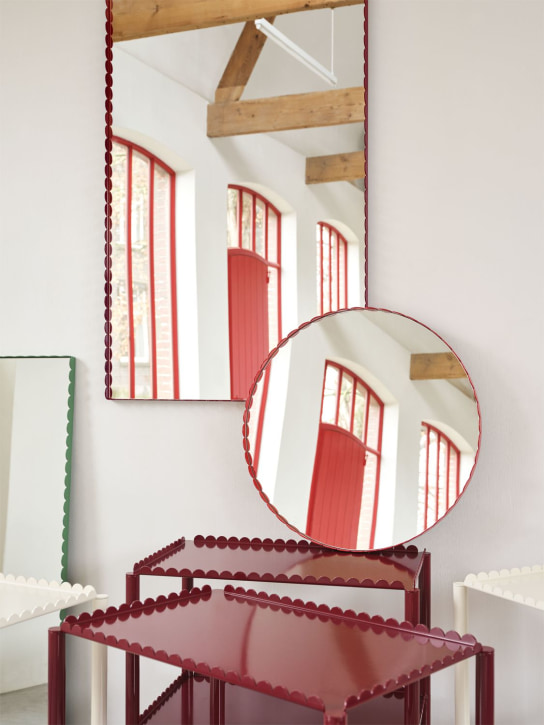 HAY: Specchio rotondo Arcs - Rosso/Argento - ecraft_1 | Luisa Via Roma