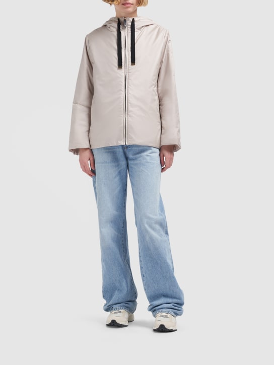 Max Mara: Greenh padded hooded jacket - White - women_1 | Luisa Via Roma