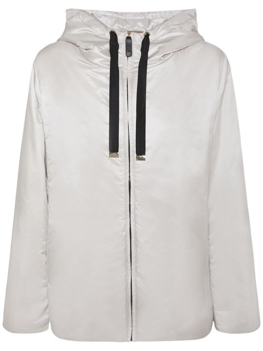 Max Mara: Greenh padded hooded jacket - White - women_0 | Luisa Via Roma