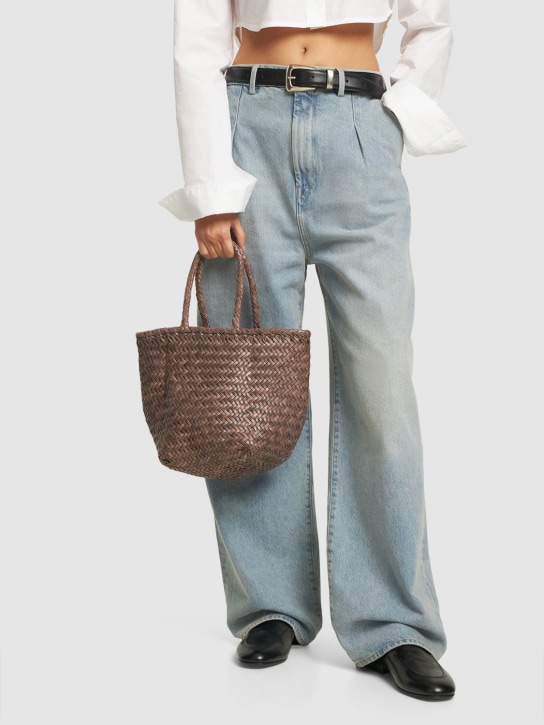 Dragon Diffusion: Grace Small woven leather basket bag - women_1 | Luisa Via Roma