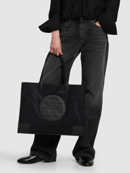 Tory Burch: Ella recycled nylon tote bag - Black - women_1 | Luisa Via Roma