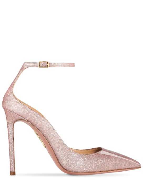 Aquazzura: 105mm Love Affair glittered heels - Champagne - women_0 | Luisa Via Roma