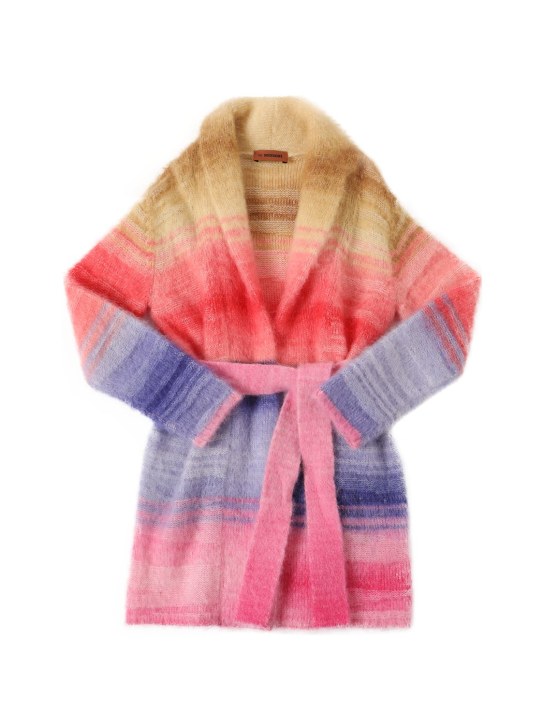 Missoni: Striped alpaca & mohair knit cardigan - Multicolor - kids-girls_0 | Luisa Via Roma