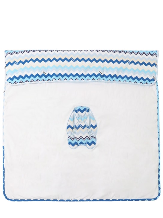Missoni: Zig zag print organic cotton blanket - White/Multi - kids-boys_0 | Luisa Via Roma
