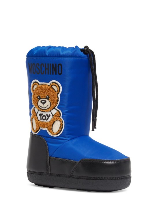 Moschino: Stivali da neve con logo - Blu - kids-boys_1 | Luisa Via Roma