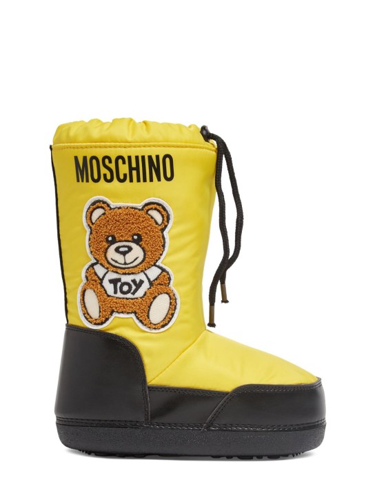 Moschino: Stivali da neve con logo - Giallo - kids-girls_0 | Luisa Via Roma