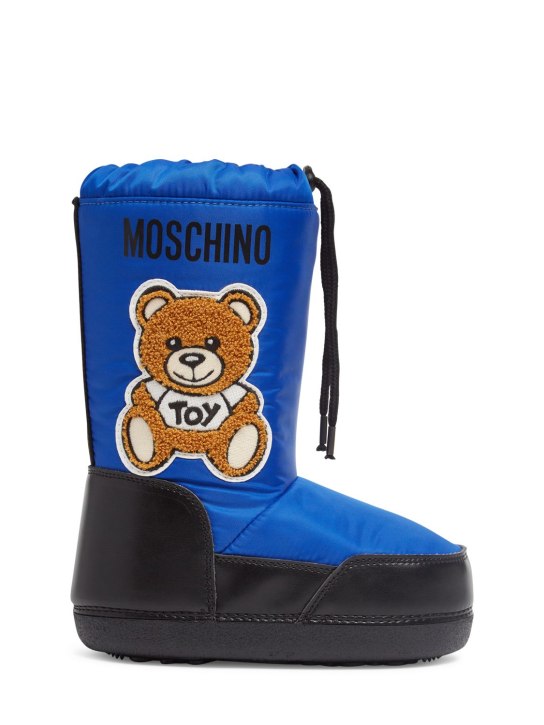 Moschino: Stivali da neve con logo - Blu - kids-boys_0 | Luisa Via Roma