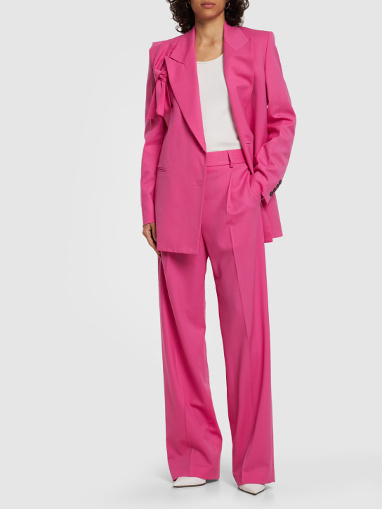 MSGM: Wool straight pants - Dark Pink - women_1 | Luisa Via Roma