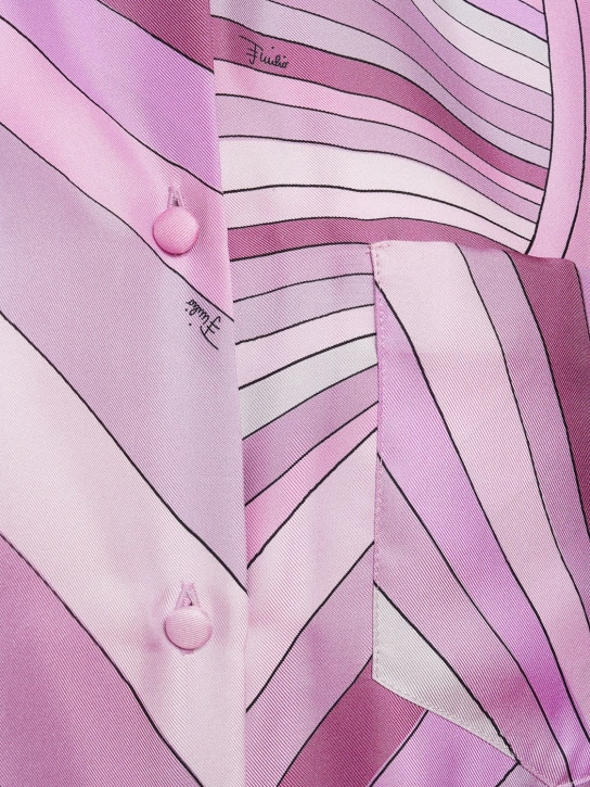 Pucci: Langärmeliges Hemd aus Seide mit Druck - Pink/Lila - women_1 | Luisa Via Roma