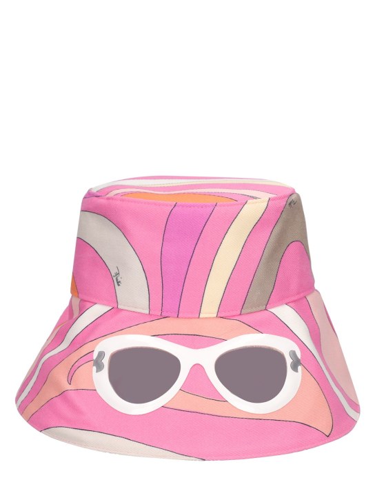 Pucci: Cotton gabardine bucket hat - Pink - women_0 | Luisa Via Roma