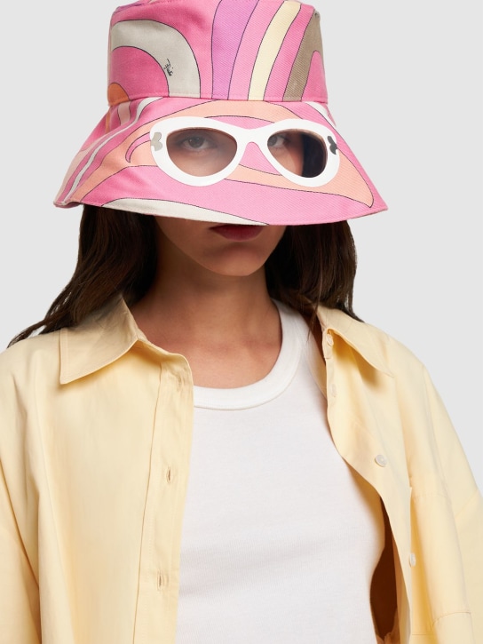 Pucci: Cotton gabardine bucket hat - Pink - women_1 | Luisa Via Roma