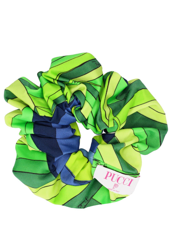 Pucci: Medium printed silk twill hair scrunchie - Multicolor - women_0 | Luisa Via Roma