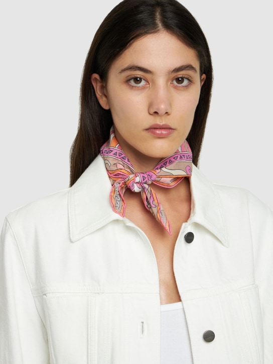 Pucci: Printed cotton scarf - Pink - women_1 | Luisa Via Roma