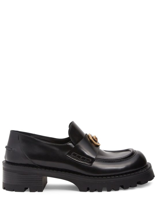Versace: 35mm Leather loafers - Black - women_0 | Luisa Via Roma