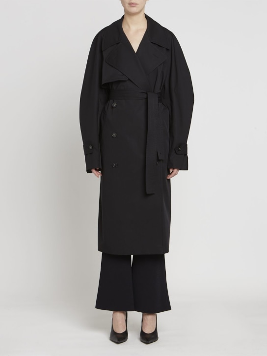 Stella McCartney: Oversize cotton canvas trench coat - Black - women_1 | Luisa Via Roma
