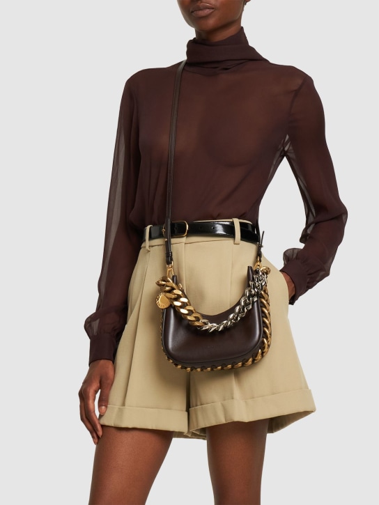 Stella McCartney: Alter Mat faux leather shoulder bag - Choco Brown - women_1 | Luisa Via Roma