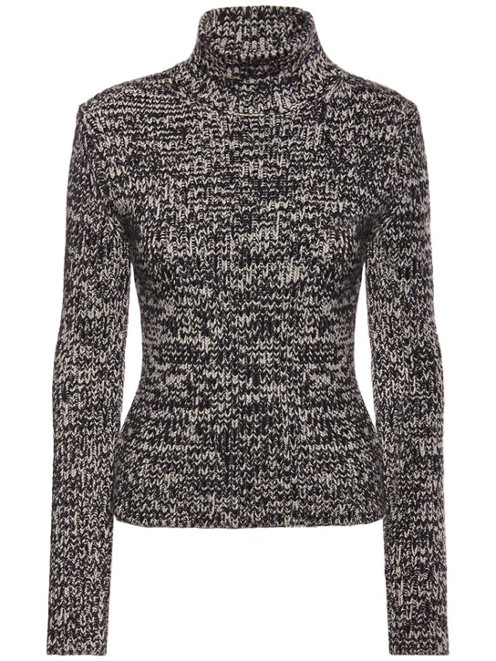 Tom Ford: Suéter de cuello vuelto de punto de lana y seda - Multicolor - women_0 | Luisa Via Roma