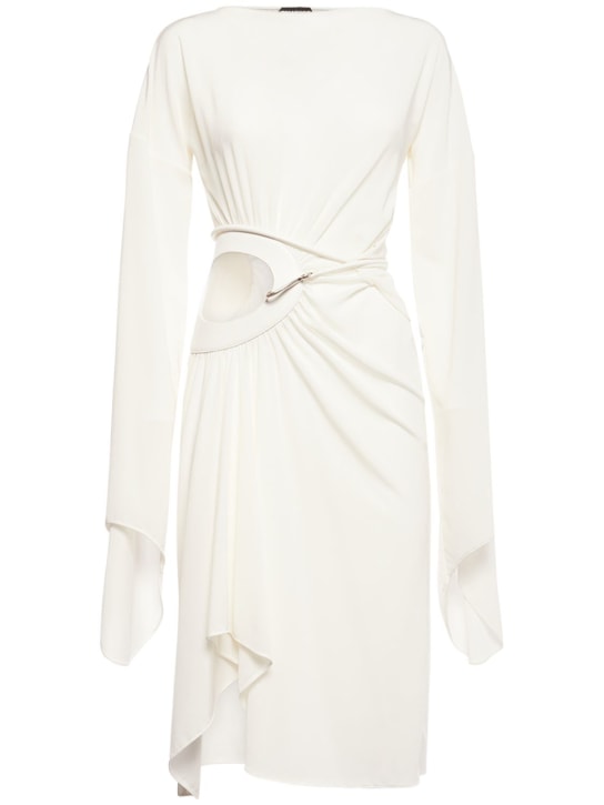 Tom Ford: Jersey wrap midi dress - White - women_0 | Luisa Via Roma