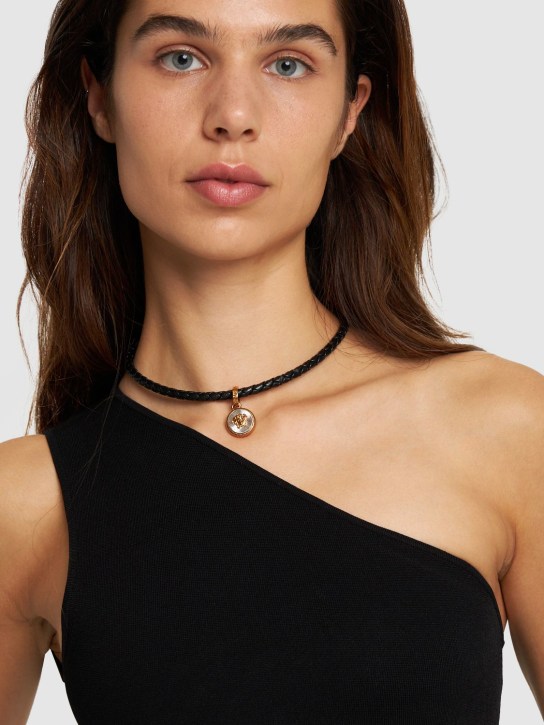 Versace: Medusa Biggie leather collar necklace - women_1 | Luisa Via Roma