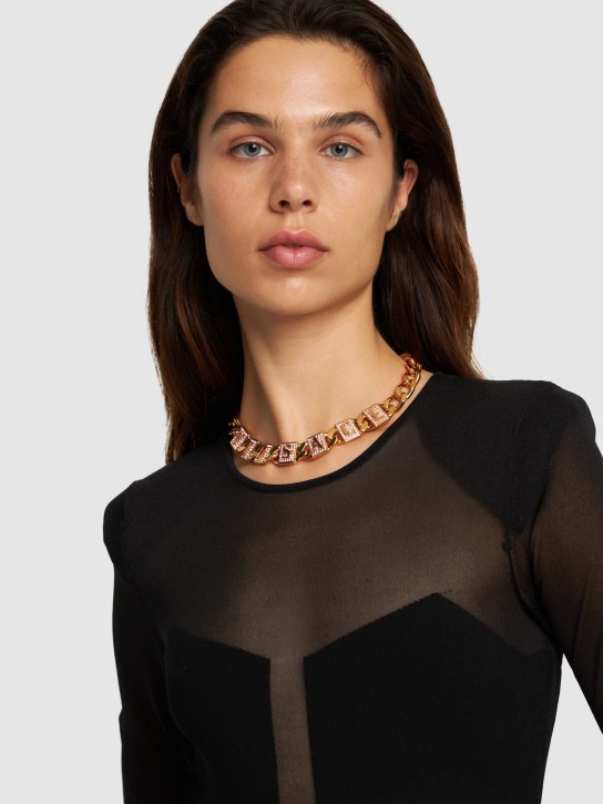 Versace: Versace Tiles crystal collar necklace - women_1 | Luisa Via Roma