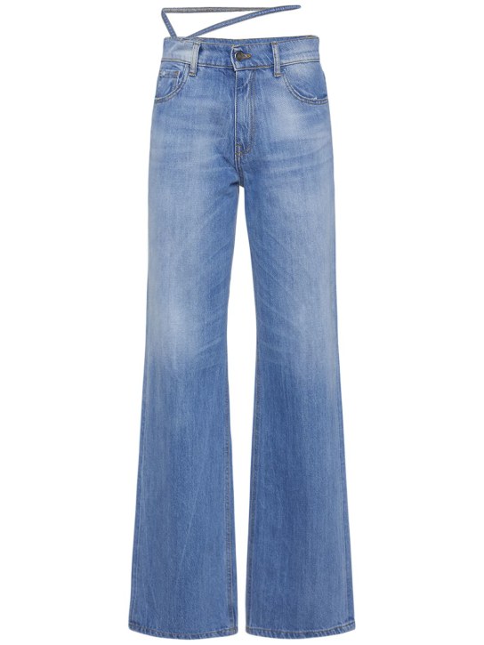 Nensi Dojaka: Cotton denim boyfriend jeans - Blue - women_0 | Luisa Via Roma