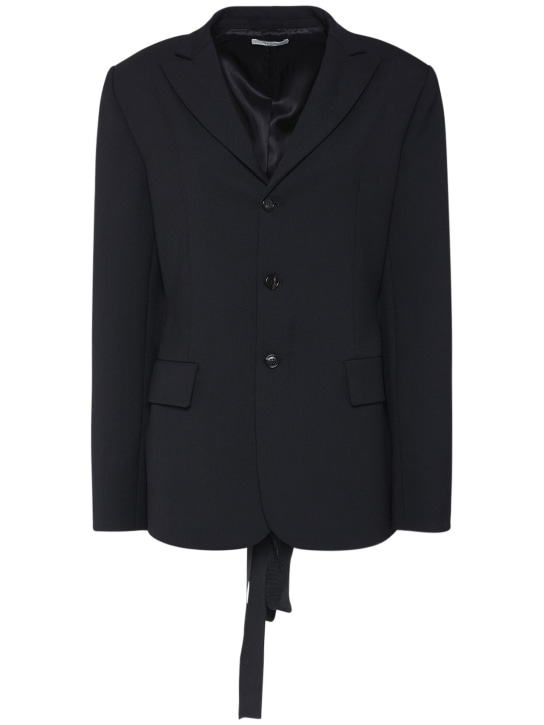 Nensi Dojaka: Serge tailored belted jacket - Black - women_0 | Luisa Via Roma