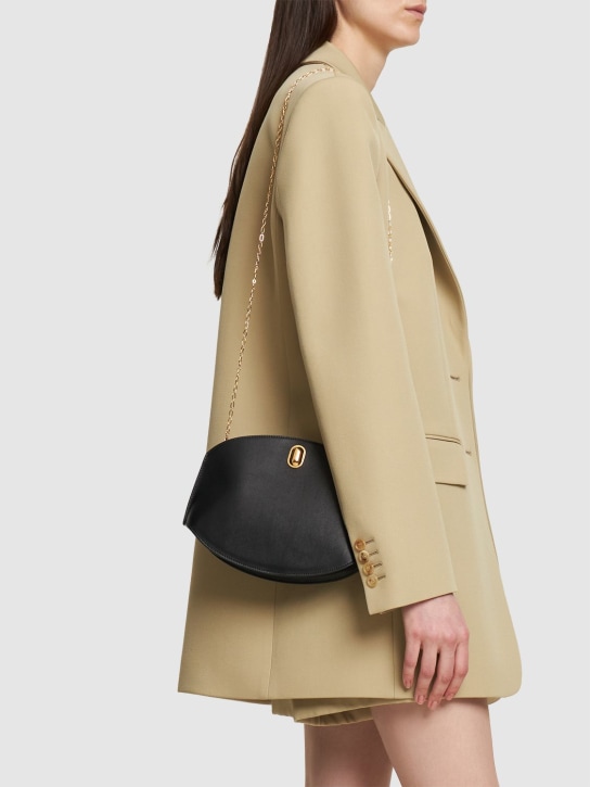 Savette: Tondo Chain leather shoulder bag - Black - women_1 | Luisa Via Roma