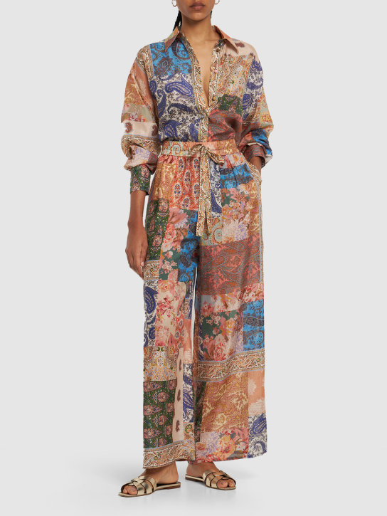 Zimmermann: Devi printed silk long shirt - Multicolor - women_1 | Luisa Via Roma