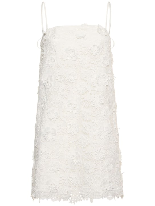 Zimmermann: Raie Flower lace mini dress - Ivory - women_0 | Luisa Via Roma