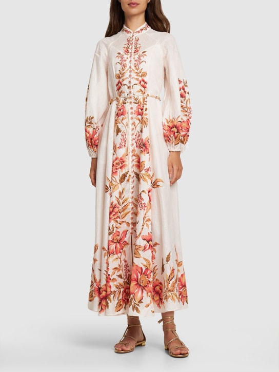Zimmermann: Vacay Billow printed linen long dress - Multicolor - women_1 | Luisa Via Roma