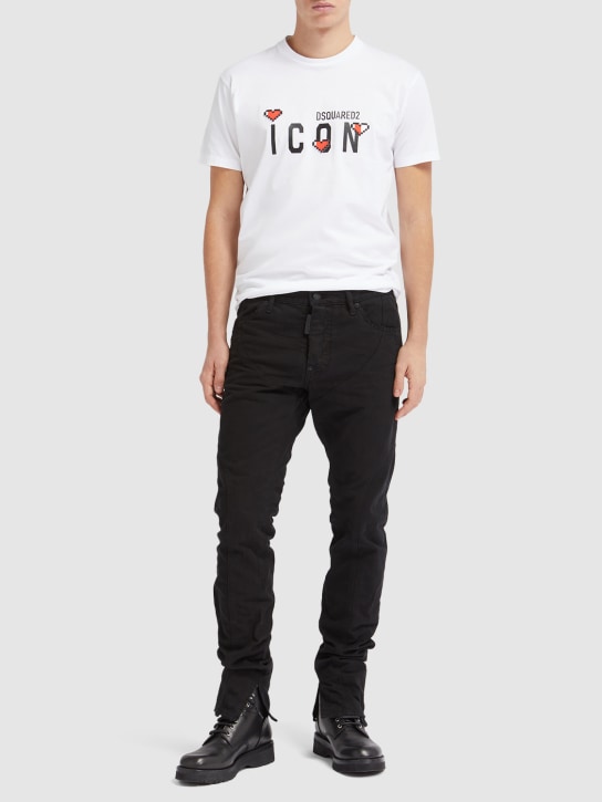 Dsquared2: T-shirt cool Icon Heart - Blanc - men_1 | Luisa Via Roma