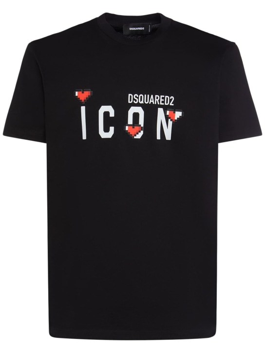 Dsquared2: Icon Heart 쿨 핏 티셔츠 - men_0 | Luisa Via Roma