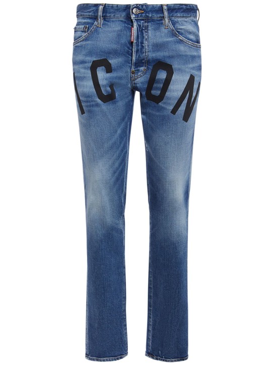 Dsquared2: Icon printed Cool Guy Jeans - Navy - men_0 | Luisa Via Roma