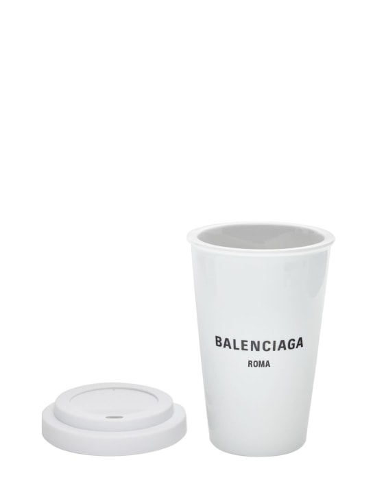 Balenciaga: Tasse à café en porcelaine Roma - Blanc - ecraft_1 | Luisa Via Roma