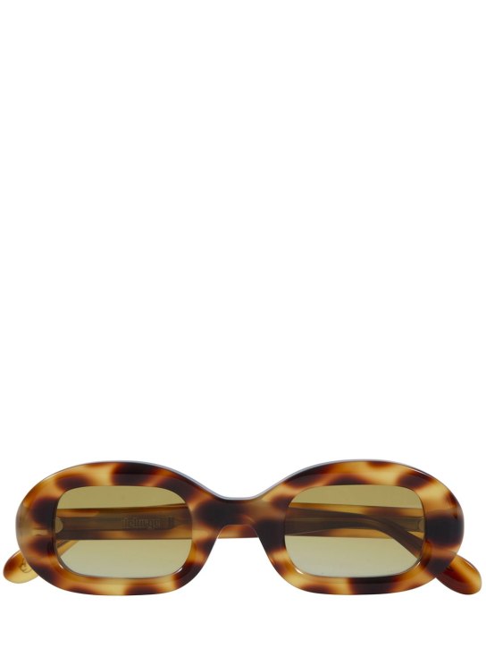 Delarge: Flow oval acetate sunglasses - Havana/Yellow - men_0 | Luisa Via Roma