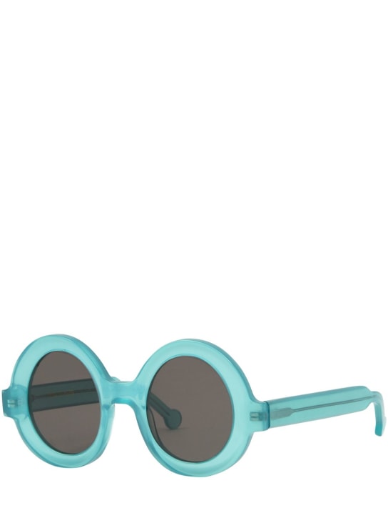 Delarge: Unoval round acetate sunglasses - Turquoise - men_1 | Luisa Via Roma