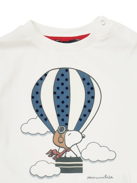 Monnalisa: Snoopy print cotton jersey l/s shirt - kids-boys_1 | Luisa Via Roma