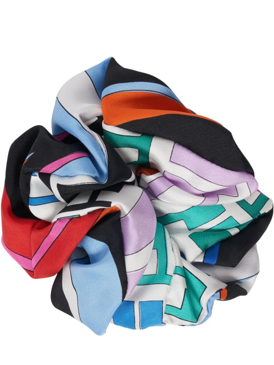 Pucci: Medium printed silk twill scrunchie - Multicolor - women_0 | Luisa Via Roma