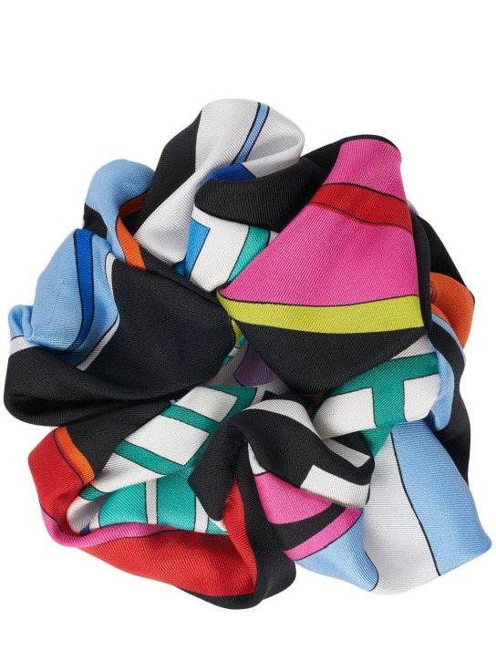 Pucci: Medium printed silk twill scrunchie - Multicolor - women_1 | Luisa Via Roma