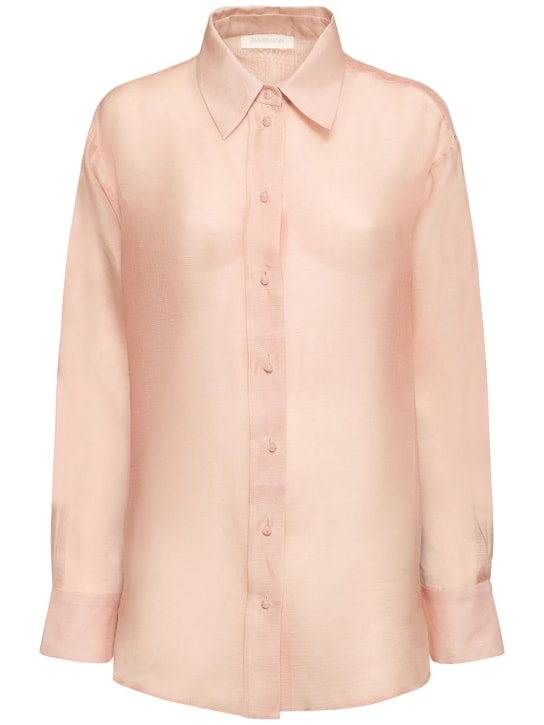 Zimmermann: LVR Exclusive silk linen organza shirt - Beige - women_0 | Luisa Via Roma