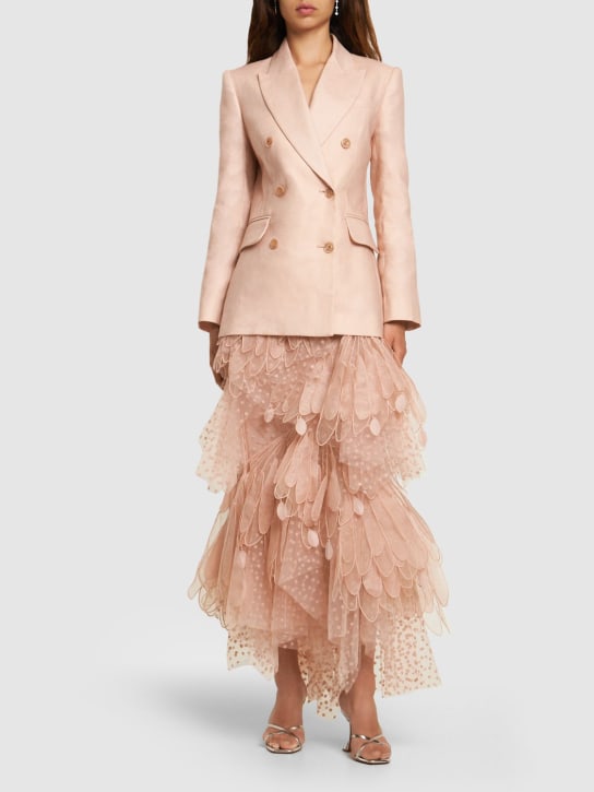 Zimmermann: LVR Exclusive textured linen blazer - Beige - women_1 | Luisa Via Roma